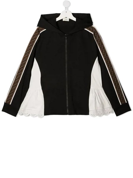 Fendi Kids худи на молнии со вставками
