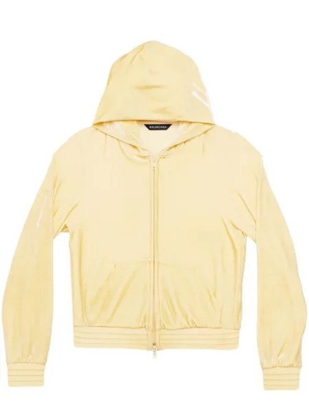 Balenciaga худи на молнии с кристаллами, желтый