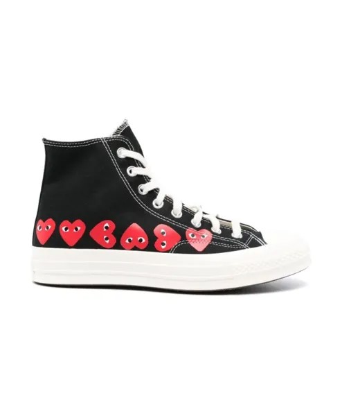 Кроссовки из парусины с принтом в виде сердечек Comme Des Garçons, черный