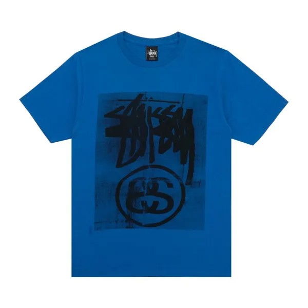 Футболка Stussy Stock Link Blur 'Blue', синий