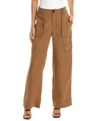 Женские широкие брюки-карго Vince, коричневые 10