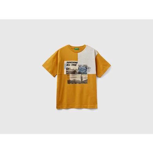 Футболка UNITED COLORS OF BENETTON, размер M, горчичный