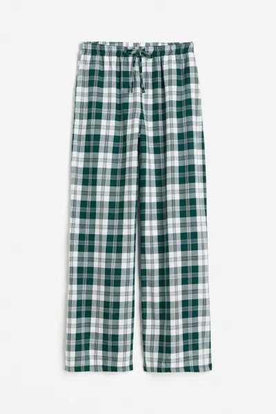 Пижамные брюки H&M Twill, темно-зеленый