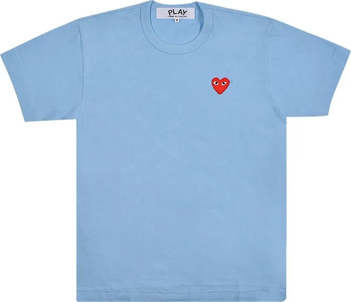 Футболка Comme des Garçons PLAY Pastelle Red Emblem T-Shirt 'Blue', синий