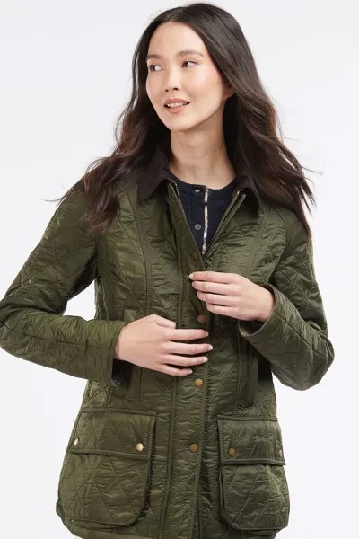 Стеганая флисовая куртка Beadnell Barbour, зеленый