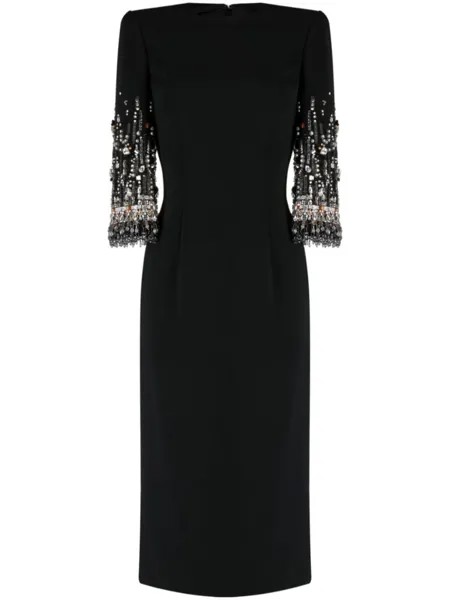 Jenny Packham декорированное платье миди Bergman, черный