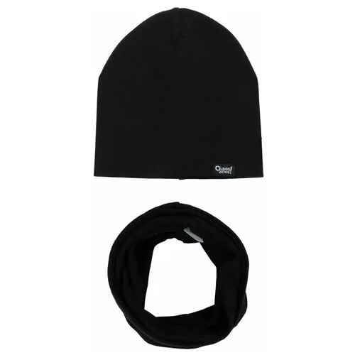Комплект шапка и снуд для мальчика Oldos, размер 50-52, цвет чёрный