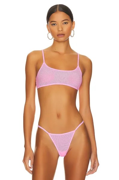 Бюстгальтер Alexander Wang Classic Bandeau With Logo Elastic Binding, цвет Fluro Bubblegum