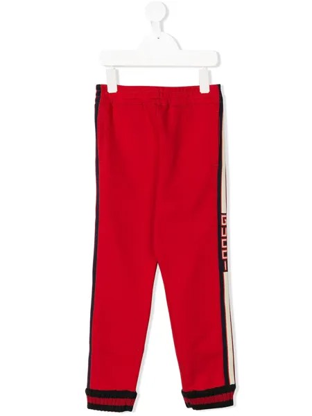 Gucci Kids спортивные брюки с полосками с логотипом 'GG'