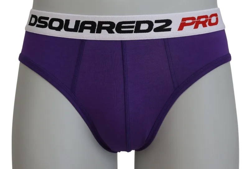 DSQUARED2 Undewear Фиолетово-белые мужские эластичные трусы из модала с логотипом IT5 / США M 80 долларов США