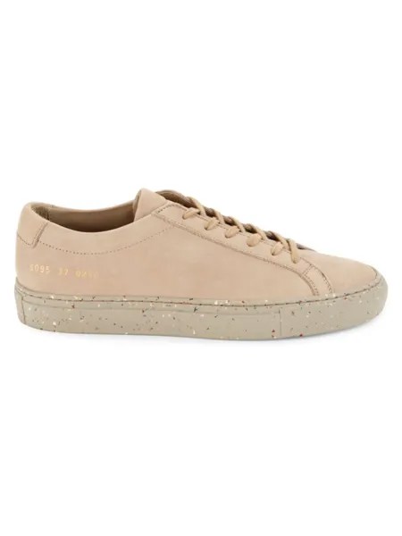 Кроссовки Achilles из нубука с конфетти Common Projects, тауп