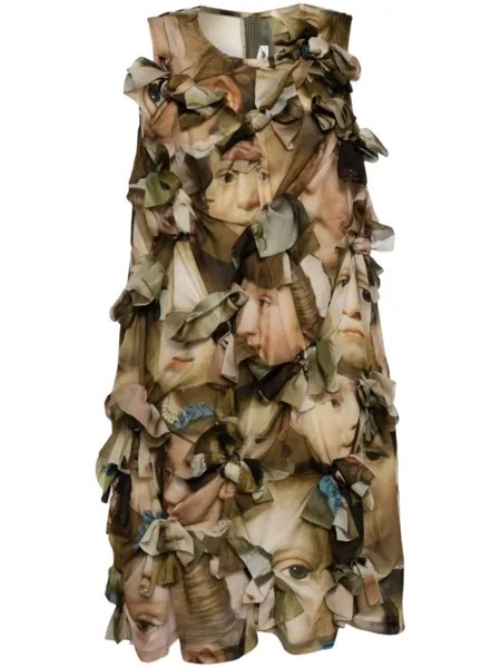 Короткое многослойное платье Comme Des Garçons, коричневое