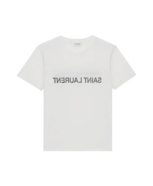 Футболка с обратным логотипом Saint Laurent, белый