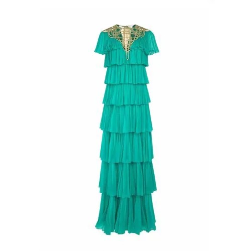 Платье Alberta Ferretti, натуральный шелк, вечернее, размер 42, зеленый