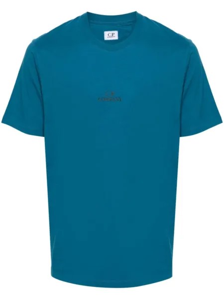 Хлопковая футболка с логотипом CP Company, синий