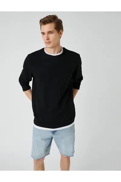 Базовый вязаный свитер Koton, черный