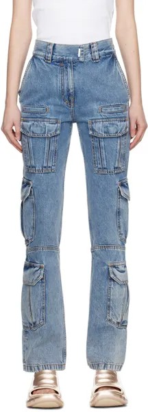 Синие джинсы с карманами-книгой Givenchy