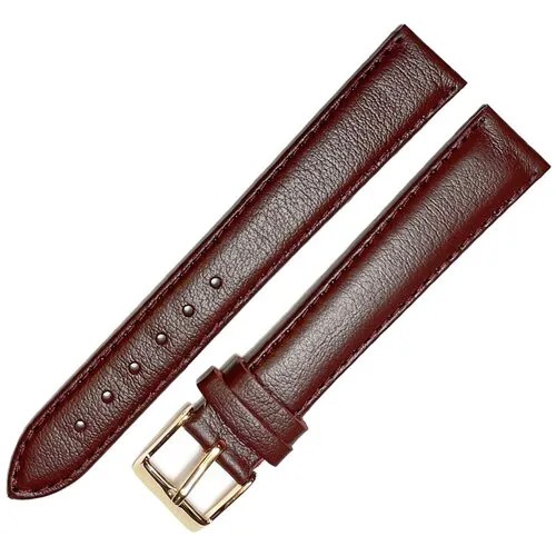 Ремешок 1805-02-1-6 Д Classic Коричневый бордовый кожаный ремень 18 мм для часов наручных длинный из кожи натуральной мужской