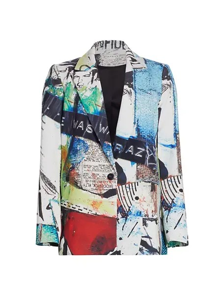 Приталенный пиджак с графическим рисунком Alice + Olivia X Basquiat Denny Alice + Olivia, цвет confidential