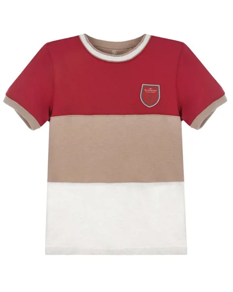 Хлопковая футболка color block Brunello Cucinelli детская