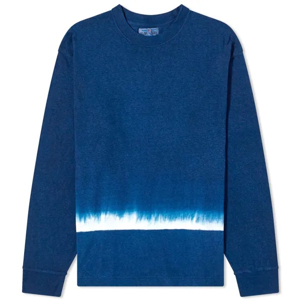 Футболка Blue Blue Japan Itajime Slub Long Sleeve, индиго