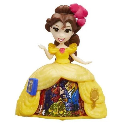Кукла Hasbro Disney Princess Маленькое королевство Белль в волшебном платье, 8 см, B8964