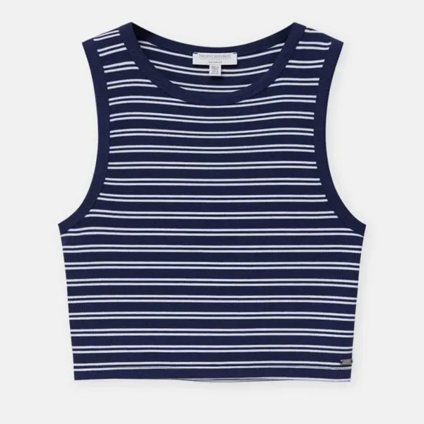 Топ- майка Pull&Bear Striped, темно-синий