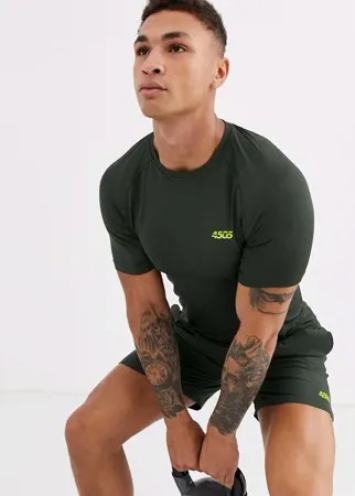 Обтягивающая спортивная футболка цвета хаки ASOS 4505 icon-Зеленый цвет