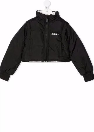 Dkny Kids двусторонняя куртка-пуховик с логотипом