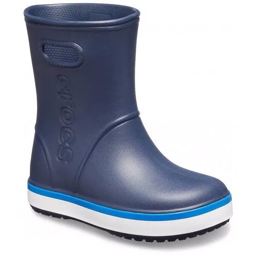 Сапоги Резиновые Crocs Crocband Rain Boot Bright Cobalt/Flame (Us:c9)