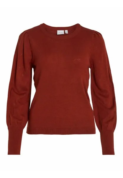 Свитшот VILA VIAVA L S O-NECK KA, цвет burnt henna