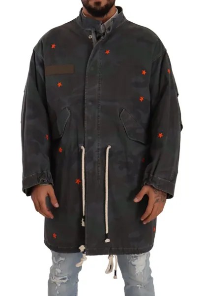 Куртка THE EDITOR Многоцветное пальто с камуфляжным принтом и звездами IT50 / US40 /L $1100