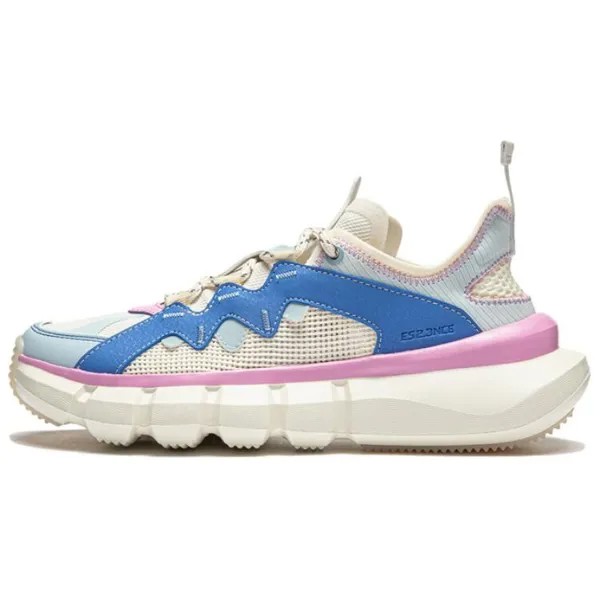 Кроссовки LINING Essence 2.3 Lifestyle Shoes Women's Low-top Rice White/Light Navel Blue/Regatta Blue, белый/голубой