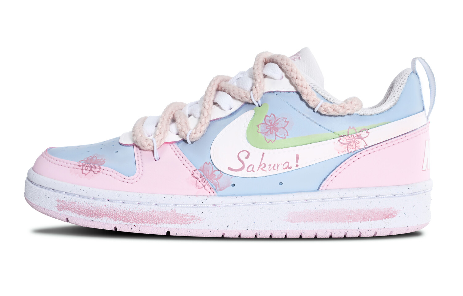 Кроссовки Nike Court Borough Skateboarding Shoes Women's Low-top Pink/Blue, розовый