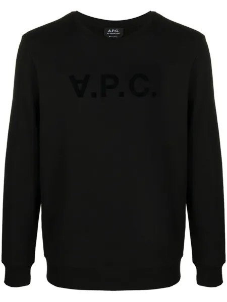 A.P.C. толстовка с круглым вырезом и логотипом, черный