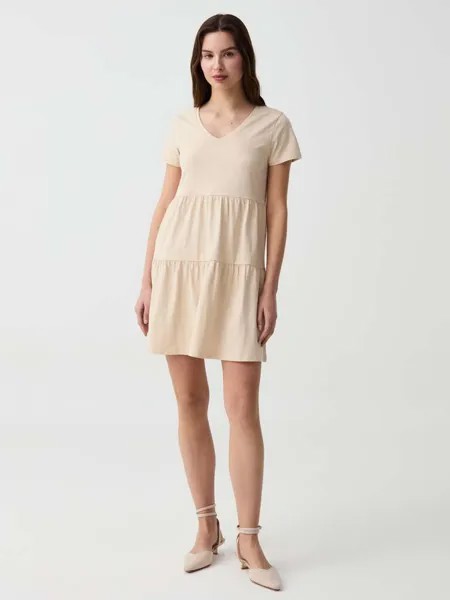 Короткое платье с воланами Ovs, цвет light beige