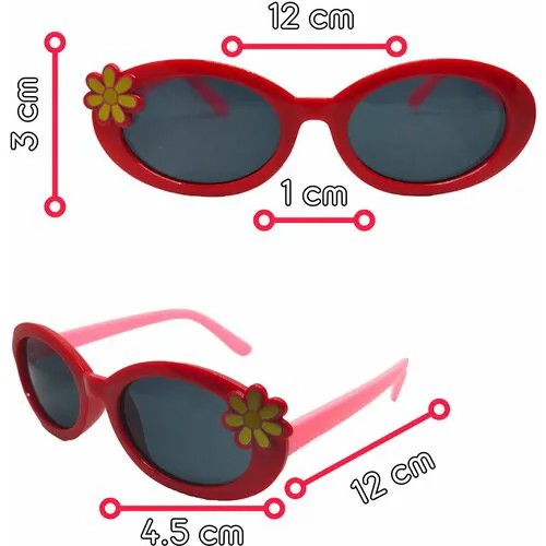 Солнцезащитные очки Olo, овальные, оправа: пластик, для девочек, красный