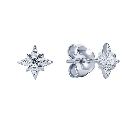 MIE Миниатюрные серьги-пусеты из серебра в форме звезды