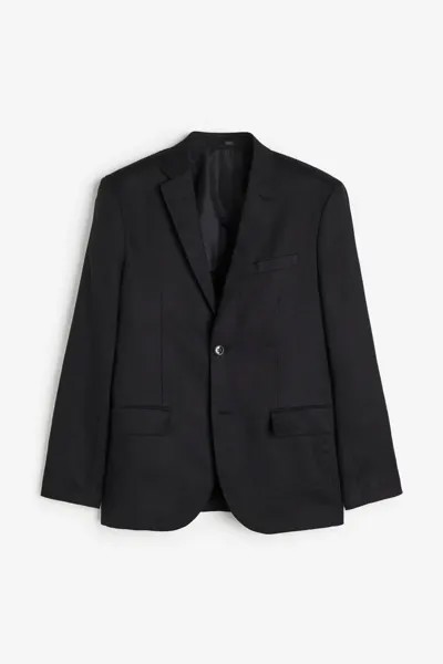 Пиджак H&M Slim Fit Linen, чёрный