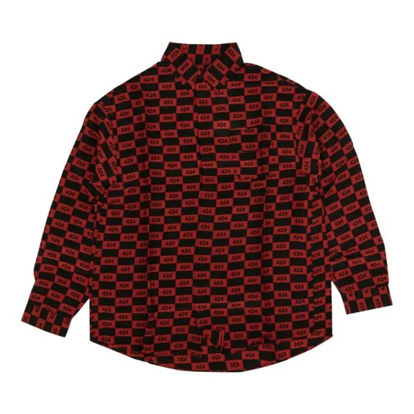Рубашка 424 Logo Button Down 'Red/Black', разноцветный