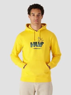 HUF Green Buddy Hoodie Мужская золотая спортивная одежда Спортивная одежда Толстовка с капюшоном Топ