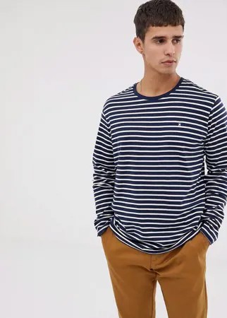 Темно-синий лонгслив в полоску Celio