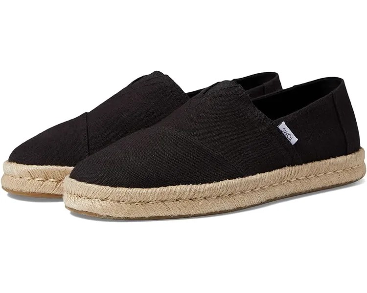 Лоферы TOMS Alpargata On Rope Espadrille, цвет Black Recycled Cotton Slub Woven