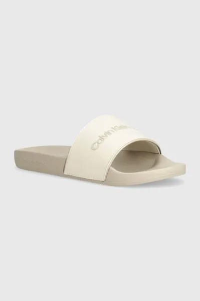 Шлепанцы SLIDE INSTITUITIONAL MTR Calvin Klein Jeans, бежевый