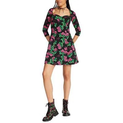 Женское мини-платье с расклешенными рукавами 3/4 с принтом Betsey Johnson BHFO 2403