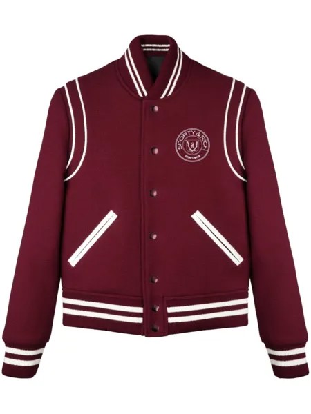 Sporty & Rich бомбер с вышитым логотипом, красный