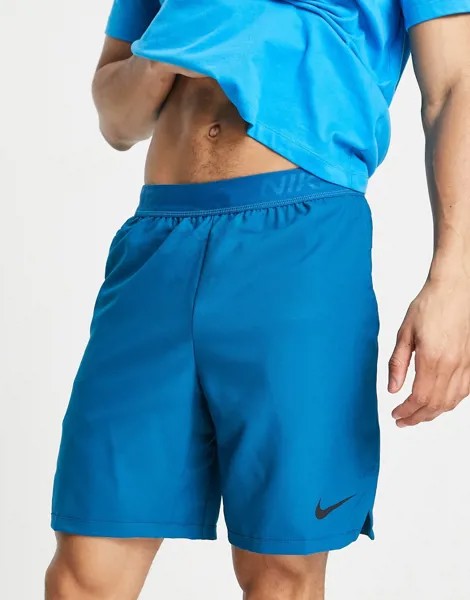 Синие шорты Nike Pro Training Dri-FIT Flex Vent Max-Голубой