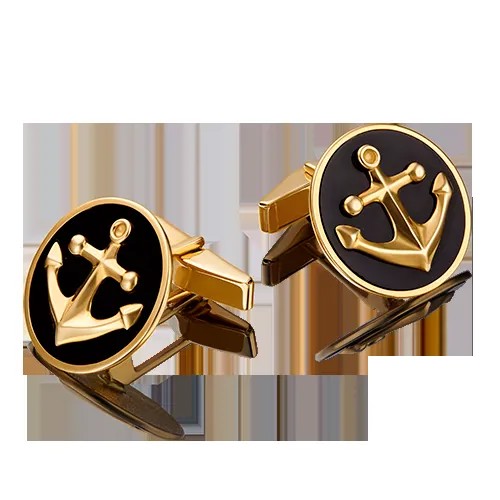 Запонки из желтого золота с эмалью PLATINA jewelry 10-0056-00-000-1130-22