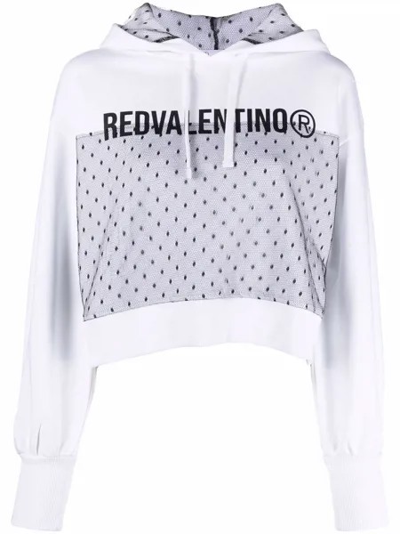 RED Valentino укороченное худи с логотипом