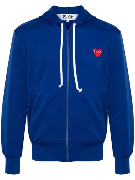 Comme Des Garçons Play худи на молнии с нашивкой, синий